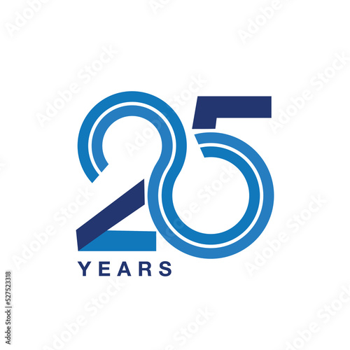 25 years anniversary silver jubilee seamless infinity logo icon unit blue