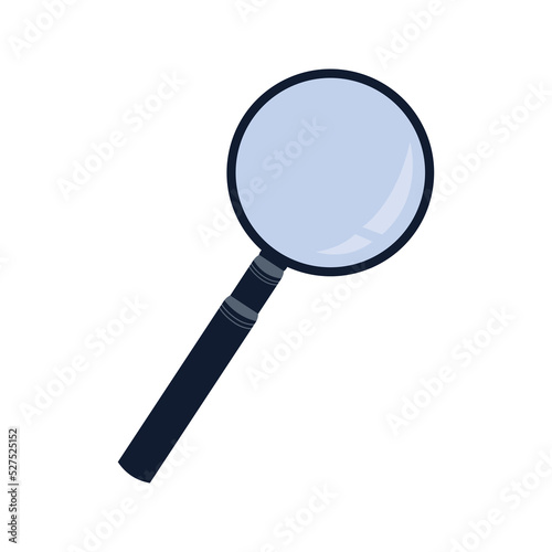 Magnifying glass illustration. School supply flat design. Office element - stationery and school supply. Back to school. Magnifying glass, loupe icon.