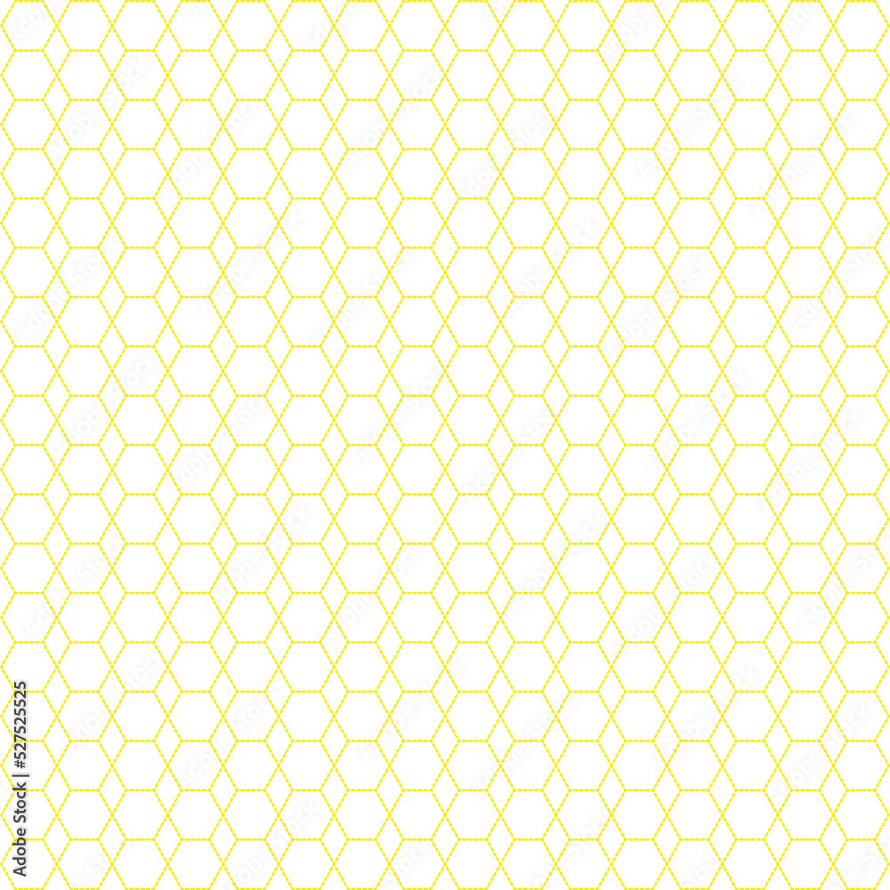 Abstract yellow hexagonal dot pattern fabric vector	