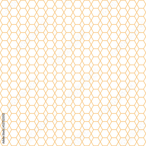 Abstract orange hexagonal dot pattern fabric vector