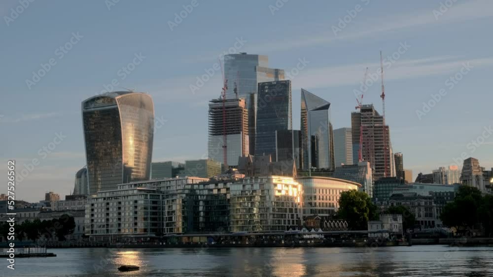 City of London and Thames in stunning dawn light. July 2022 City of London and Thames in stunning dawn light. July 2022