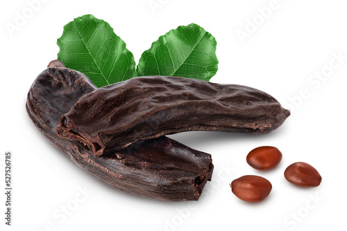 Wallpaper Mural Ripe carob pods and bean isolated on white background with full depth of field Torontodigital.ca
