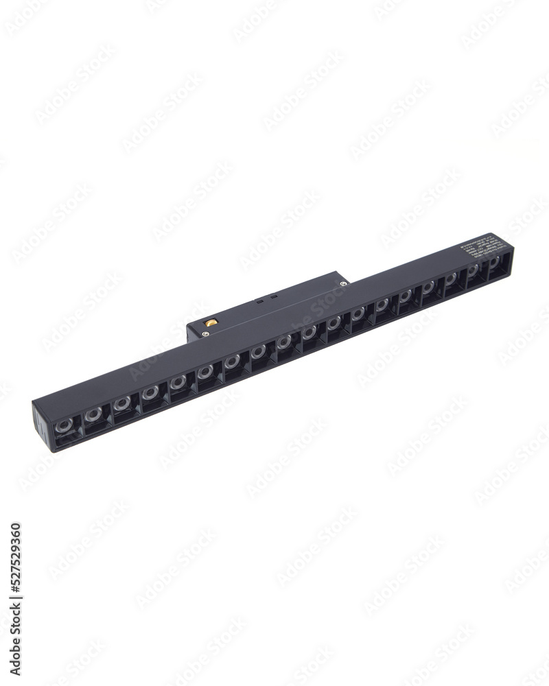 LED lights, track LED lamp. Office lighting. Composition of linear lamps. New technologies. High power linear SMD white lighting LED isolated on white background LED lights, track LED lamp. Office lighting. Composition of linear lamps. New technologies. High power linear SMD white lighting LED isolated on white background