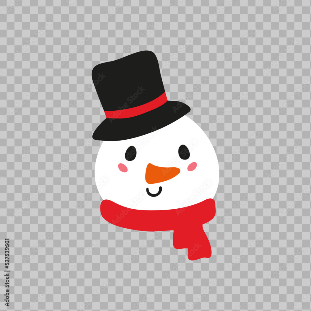 Cute Christmas character icon. Snowman Cute Christmas character icon. Snowman