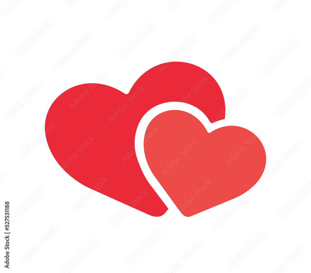 two simple heart icon