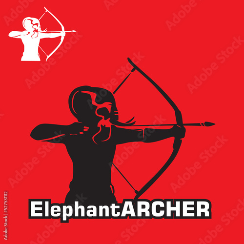 warrior with longbow logo, great silhouette of brave and strong man sear mask, vector illustrations