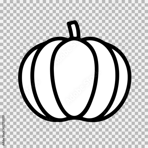 Vector flat icon of pumpkin vegetable. halloween traditional logo template.