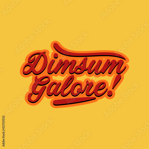 Simple Curve Typography Art with Dim sum Galore word