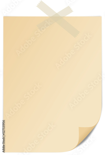 vintage paper with tape for note 