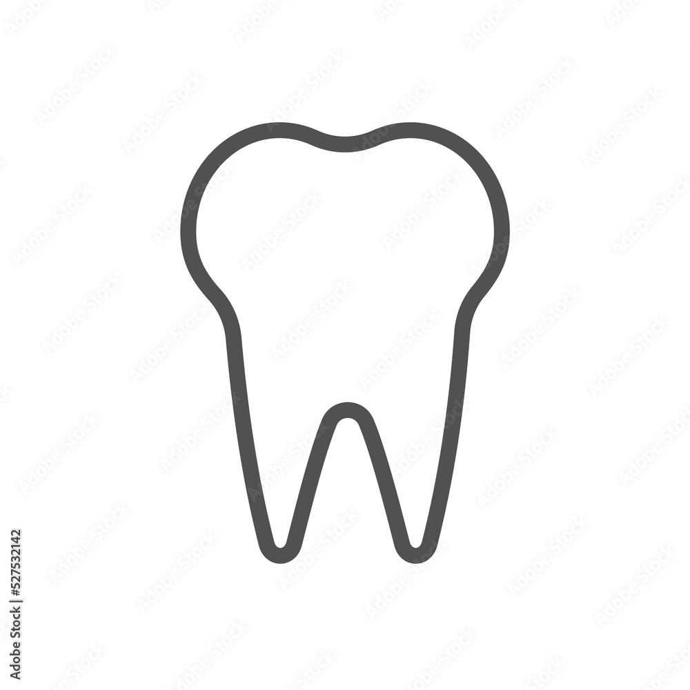 Line art simple vector tooth icon Line art simple vector tooth icon