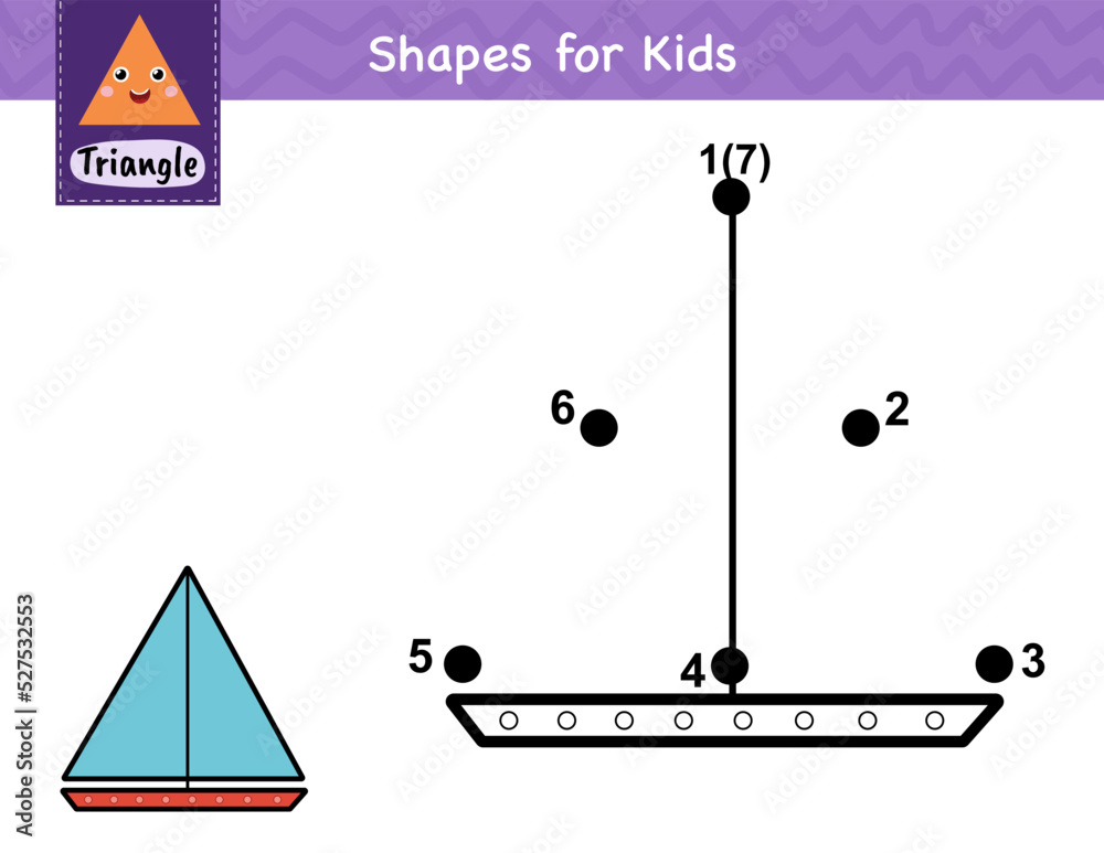 Dot to dot game for kids. Connect the dots and draw a sailboat ...