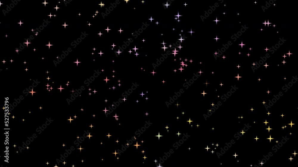 abstract colorful animated sparkling cartoon stars. isolated on black background. seamless loop. 25 fps abstract colorful animated sparkling cartoon stars. isolated on black background. seamless loop. 25 fps