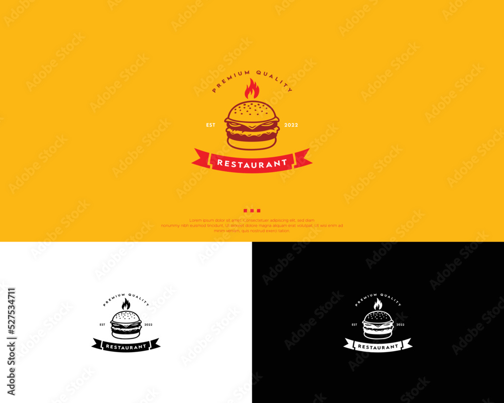 Naklejka premium Restaurant logo design template