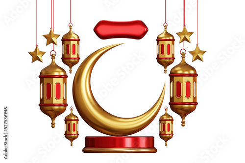 Golden Islamic Element Composition isolated