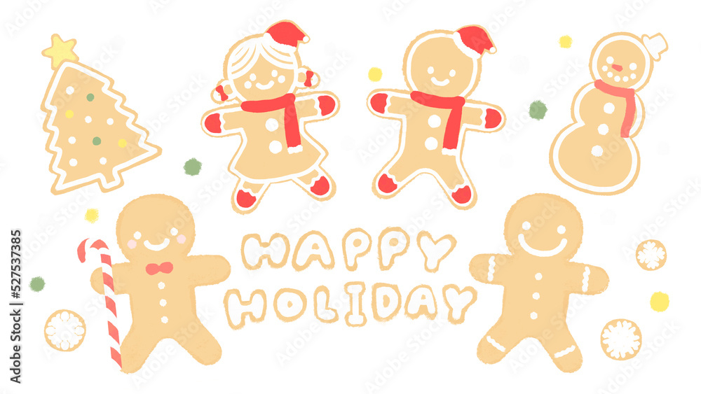 Fototapeta premium Holiday gingerbread cookie PNG set🎁