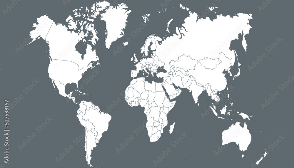 Obraz premium World map. Silhouette map. Color vector modern. 