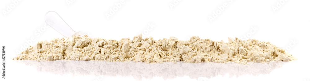 Protein Powder Banner isolated on white Background.