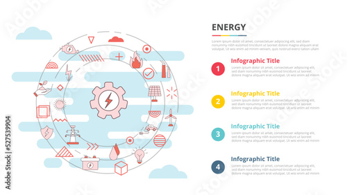 energy concept for infographic template banner with four point list information