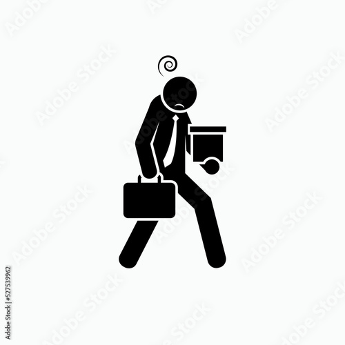 Fired Employee Icon. Need A Job Sign - Vector.  Presented in Glyph Style