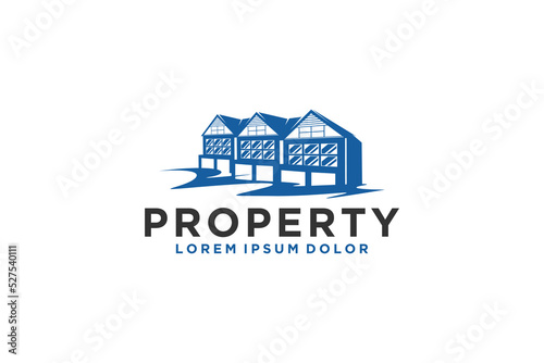 Stilt house logo design property resort icon symbol bungalow outdoor illustration