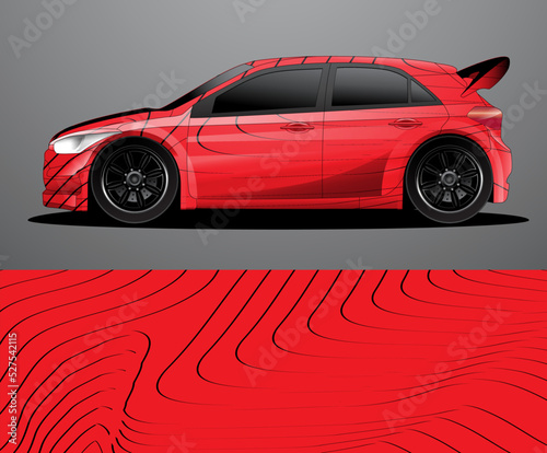 Rally car decal graphic wrap vector  abstract background