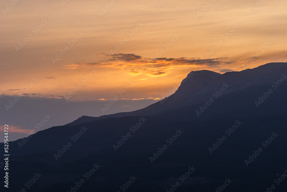 Demerdzhi Valley at sunset. Crimea