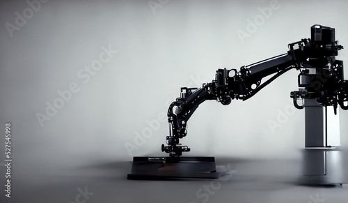 3d rendering, Industrial machine robotic arm automation in factory background, technology concept, digital art illustration