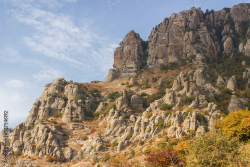 Rocky slope of the Demerdzhi mountain range