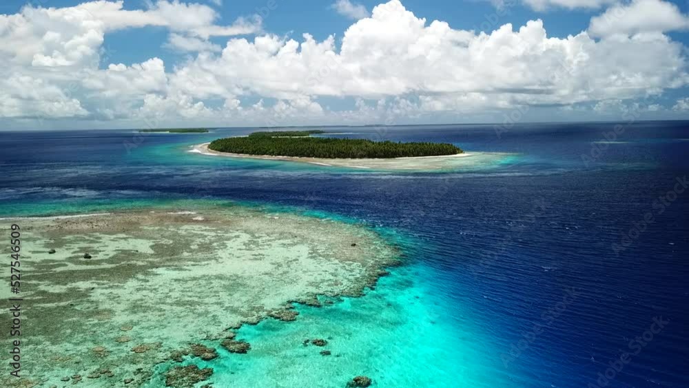 Edge of atoll and sand paradise in Truk lagoon, Chuuk
