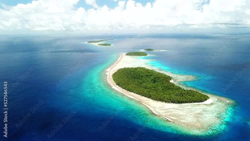 Edge of atoll and sand paradise in Truk lagoon, Chuuk