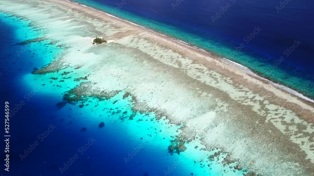 Edge of atoll and sand paradise in Truk lagoon, Chuuk