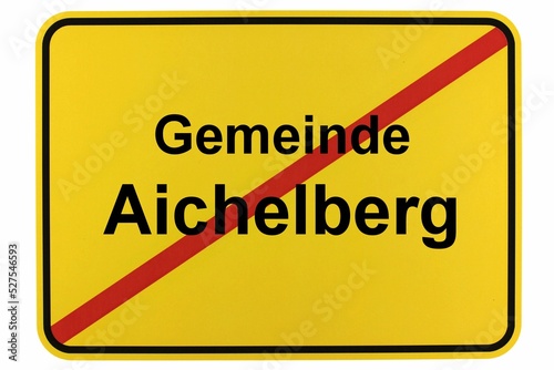 Illustration eines Ortsschildes von Aichelberg in Baden-Württemberg photo