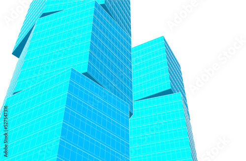 Linear architectural drawing vector illustration