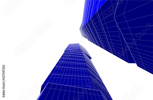 Linear architectural drawing vector illustration