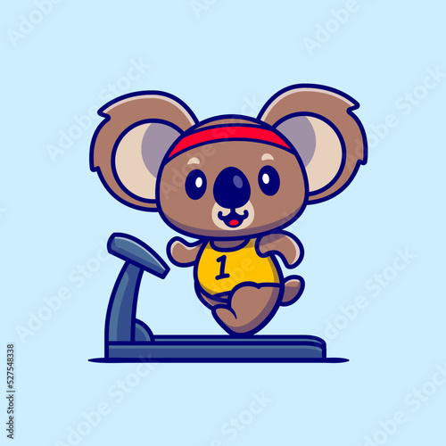 Cute Koala Running On The Treadmill Cartoon Vector Icon
Illustration. Animal Sport Icon Concept Isolated Premium
Vector. Flat Cartoon Style