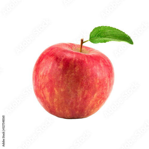 Red apple fruit with leaf isolate