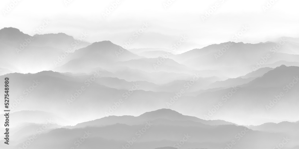 mountains and clouds