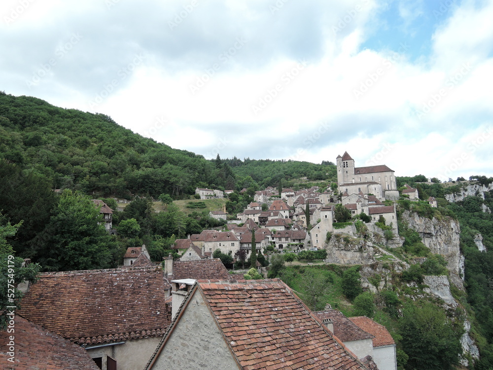 The beautiful village Saint-Cirq-Lapopie in France
