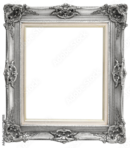 Blank of vintage metal picture frame isolate for design