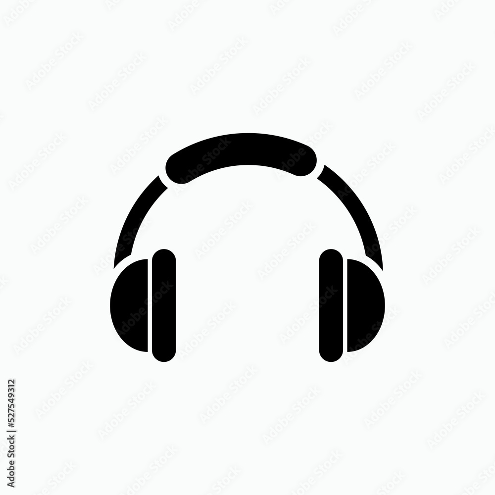 Headphone Icon. Earphone or Customer Service Symbol - Vector Headphone Icon. Earphone or Customer Service Symbol - Vector