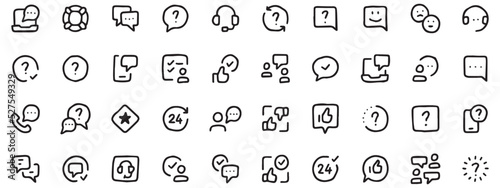 customer service icon pack, customer complaint icon, cs hand drawn icon