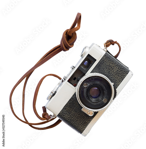 Vintage camera - old film camera isolate for object, retro technology photo