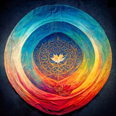 Foto auf Leinwand Mandala Abstract colorful rainbow color mandala design  © Robert Kneschke