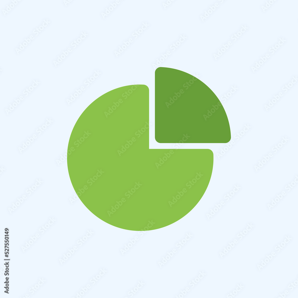 Pie chart icon in flat style about user interface, use for website mobile app presentation Pie chart icon in flat style about user interface, use for website mobile app presentation