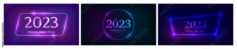 2023 Happy New Year neon background 2023 Happy New Year neon background