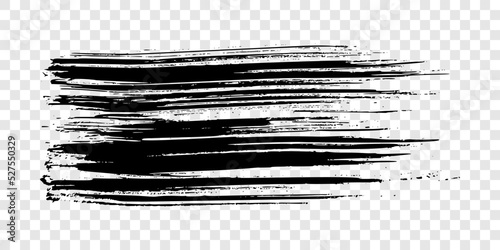 Black brush stroke on transparent background