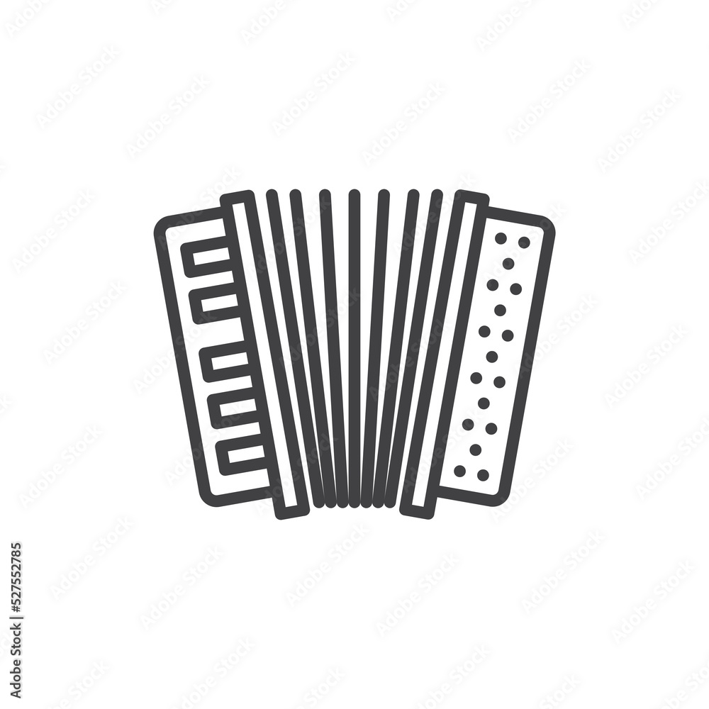 Accordion musical instrument line icon Accordion musical instrument line icon