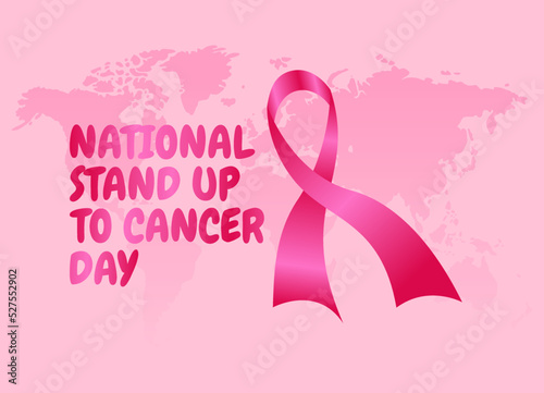 vector graphic of national stand up for cancer day good for national stand up for cancer day celebration. flat design. flyer design.flat illustration.