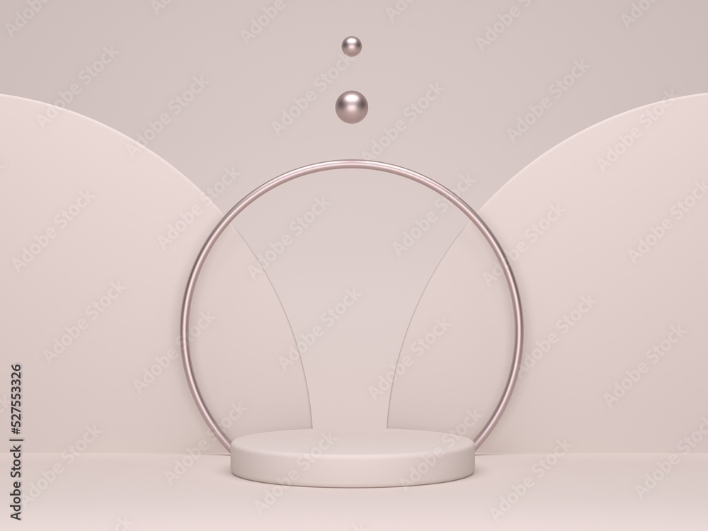 Minimal scene with podium and abstract background for presentation product. 3d render.