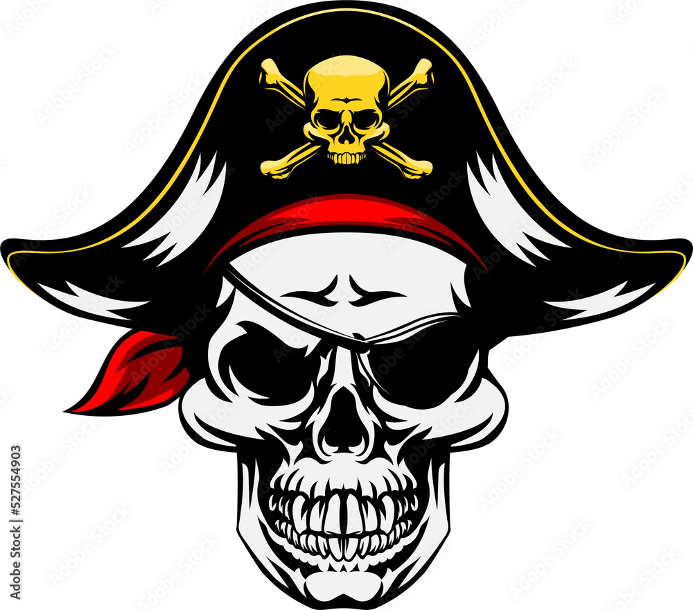 Fototapeta premium Skull Pirate Mascot